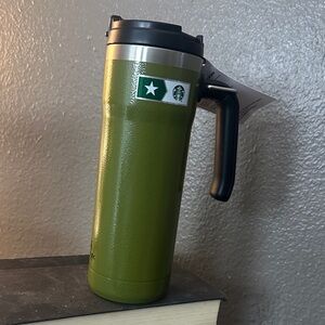Starbucks/Stanley Military Green Travel Tumbler with Black Handle